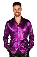 Blouse Paars - Shining Star - Jaren 80 en 90 Disco - Heren