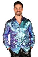 Blouse Petrol - Shining Star - Jaren 80 en 90 Disco - Heren
