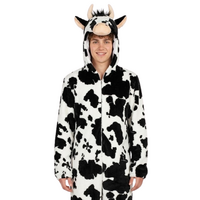 Onesie Dierenkostuum - Koe Pluche - Volwassenen - Zwart-Wit