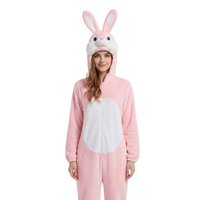 Onesie Dierenkostuum - Bunny Pluche - Volwassenen - Roze
