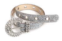  Riem Strass Smal Zilver - Disco Accessoire - Fout Feest