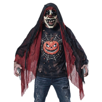 Horror Killer Clown Masker met Kap en Sluier - Halloween