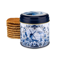 Stroopwafel Blik Holland - Delfts Blauw - Inclusief Stroopwafel