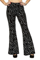Flared Glitter Broek - Velvet Waves Zilver - Disco Jaren 80 & 90 - Dames