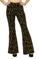 Flared Glitter Broek - Velvet Waves Goud - Disco Jaren 80 & 90 - Dames