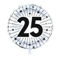 Folieballon Jubileum - 25 Jaar Zilver - 45 cm - Helium- en Luchtvulling