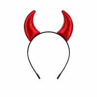 Duivel Hoorntjes - Duivel Diadeem - Glitter Rood