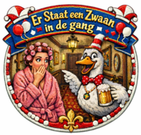 Embleem Huusse - Strijkembleem - Zwaan In De Gang