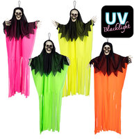 Halloween Hangdecoratie - Skelet Neon Spook - 90 cm - Assorti