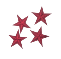 Embleem Huusse - Strijkembleem - Sterren Rood - 4 stuks