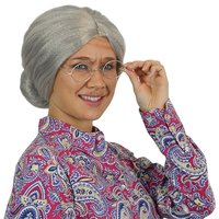 Damespruik - Oma Pruik Met Knot Grijs Damespruik - Oma Pruik Met Knot Grijs