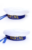 Matrozenbaret - Hoed Matroos - Wit-Blauw - Volwassenen Matrozenbaret - Hoed Matroos - Wit-Blauw - Volwassenen