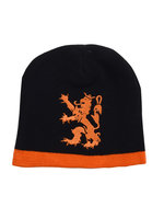 Muts Zwart Met Oranje Leeuw Muts Zwart Met Oranje Leeuw