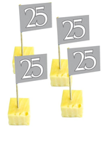 Cocktailprikkers 25 jaar zilver 50 stuks