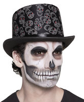 Halloween Hoed - Hoge Hoed - Skull Blink - Zwart