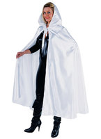 Venetiaanse Cape Capuchon Luxe - Satijn - Wit  Venetiaanse Cape Capuchon Luxe - Satijn - Wit