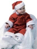 Kerst babykostuum: model overall met muts kwaliteit trevira OP=OP