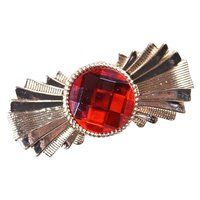 Pieten Baretspeld goud met rode steen