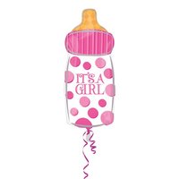 Folieballon - Geboorte Fles It's A Girl - 58 cm - Helium- en Luchtvulling Folieballon - Geboorte Fles It's A Girl - 58 cm - Helium- en Luchtvulling