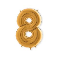 Folieballon Helium- en Luchtvulling - Goud - Cijfer 8 - 100 cm Folieballon Helium- en Luchtvulling - Goud - Cijfer 8 - 100 cm