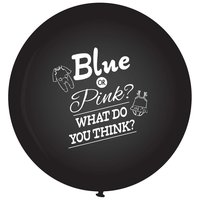 Gender Reveal Ballon - Zwart - Blue or Pink What Do You Think - 90 cm Gender Reveal Ballon - Zwart - Blue or Pink What Do You Think - 90 cm