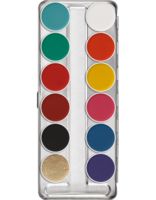 Kryolan Aquacolor Schminkpalette Basis -12 kleuren Kryolan Aquacolor Schminkpalette Basis -12 kleuren