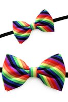 Vlinderstrikje - Satijn - Verstelbaar - Regenboog