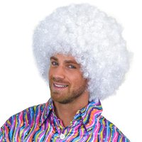 Afro Pruik Wit - Unisex Afro Pruik Wit - Unisex