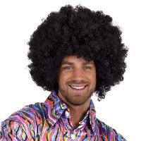 Afro Pruik Zwart - Jaren 80 Disco - Volwassenen Afro Pruik Zwart - Jaren 80 Disco - Volwassenen