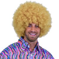 Afro Pruik Blond - Unisex Afro Pruik Blond - Unisex