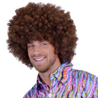 Afro Pruik Bruin - Unisex Afro Pruik Bruin - Unisex