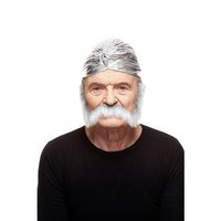 Snor Nigel met Bakkebaarden - Grijs Imitatiebont - Zelfklevend