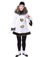 Pierrot dame jurk met tule kraag