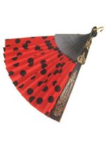 Spaanse Waaier - Rood met Zwarte Stippen - Festival Waaier