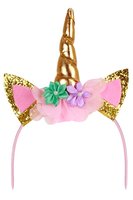 Eenhoorn Diadeem - Fantasy Dieren - Goud-Roze
