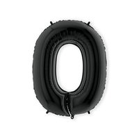 Folieballon Helium- en Luchtvulling - Zwart - Cijfer 0 - 100 cm  Folieballon Helium- en Luchtvulling - Zwart - Cijfer 0 - 100 cm