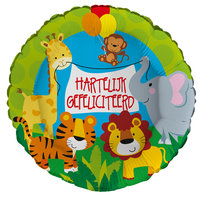 Folieballon - Hartelijk Gefeliciteerd Jungle - 45 cm - Helium- en Luchtvulling Folieballon - Hartelijk Gefeliciteerd Jungle - 45 cm - Helium- en Luchtvulling