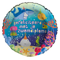 Folieballon Zwemdiploma - Gefeliciteerd - 45 cm - Helium- en Luchtvulling Folieballon Zwemdiploma - Gefeliciteerd - 45 cm - Helium- en Luchtvulling