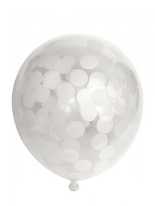 Paleis Prime Trechter webspin Confetti ballonnen wit | Feestartikelenshop.com